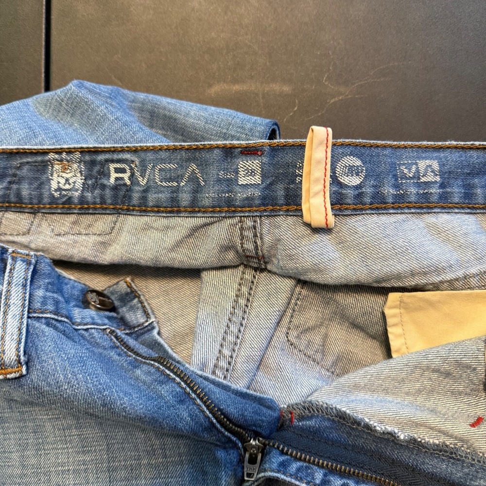 RVCA Artist Network Program Jeans Mens 28 Light Blue Excellent Straight Leg ANP - Picture 11 of 13